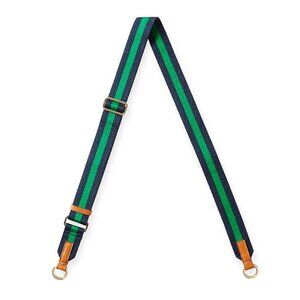 Mark & Graham Build Your Bag Crossbody Strap, 3 Stripe Twill, Navy-Green